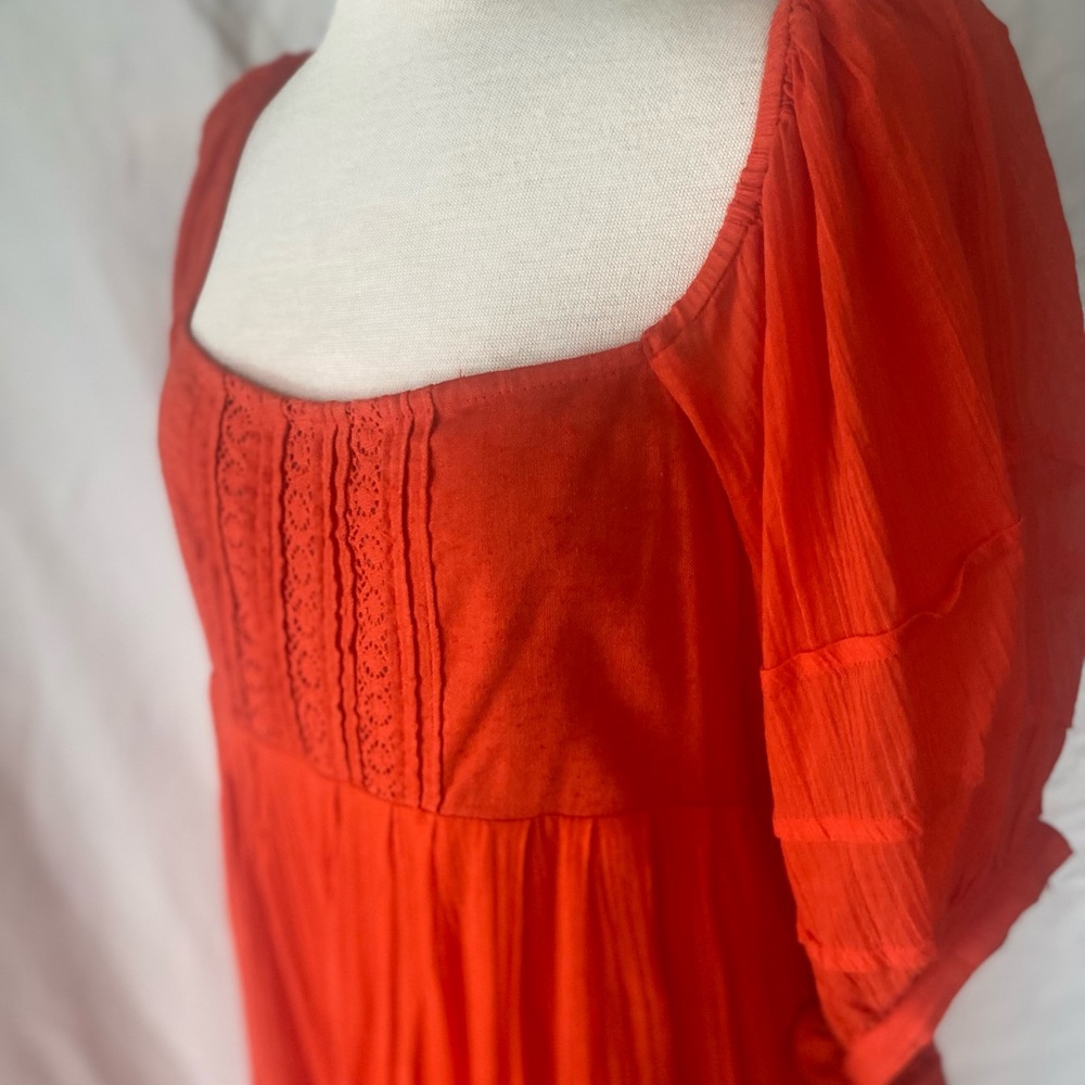 Free People Vibrant Red Backless Dress
